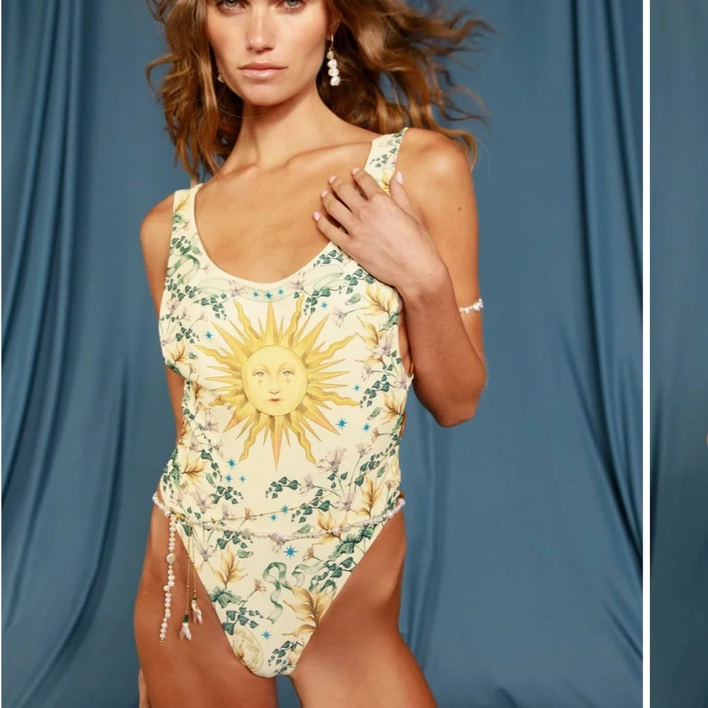 Agua Bendita Yara Solstice Reversible One-Piece Swimsuit, SIZE LARGE